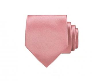 Pánská jednobarevná kravata Pudrově růžová