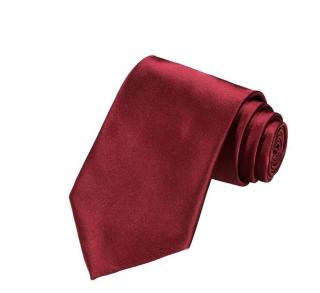 Pánská jednobarevná kravata Vínová