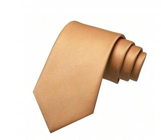 Pánská jednobarevná kravata Zlatá