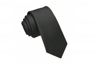 Pánská žakárová kravata Černá