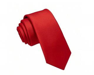 Pánská žakárová kravata Červená