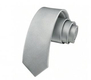 Pánská žakárová kravata Stříbrná
