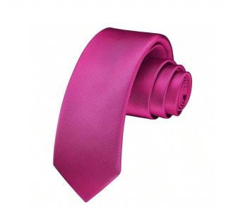 Pánská žakárová kravata Tmavě Růžová