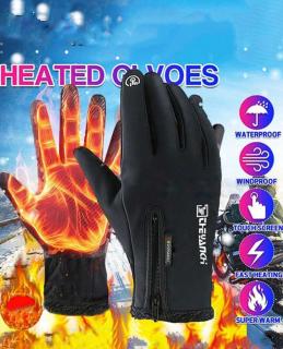 Pánské zimní sportovní rukavice - šedé (-10 °C) L