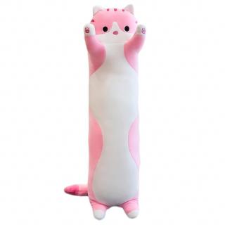 Plyšový polštář - Kočka (50 cm) Růžová