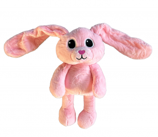 Roztomilý plyšový králík s vytahovacíma ušima (30 cm) Růžová