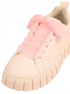 Saténové stuhové tkaničky do bot (120 cm) Světle Růžová