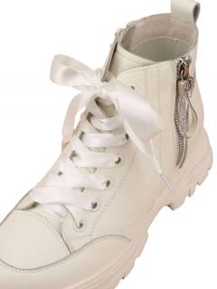 Saténové tkaničky do bot (120 cm) Bílá