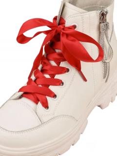 Saténové tkaničky do bot (120 cm) Červená