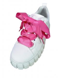 Saténové tkaničky do bot (120 cm) Tmavě Růžová