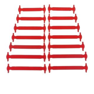 Silikonové tkaničky bez zavazování (14 ks) Červená