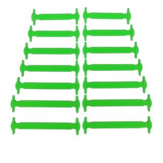 Silikonové tkaničky bez zavazování (14 ks) Zelená