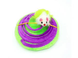 Spirálová hračka s myškou - 15 cm (různé barvy)
