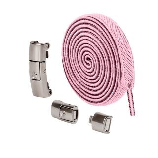 Tkaničky do bot se zapínáním na magnet PRESS LOCK (100 cm) Světle Růžová