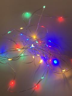 Venkovní vánoční světelný mikro řetěz - Barevný až 500 led Barevná 2m - 200 led diod