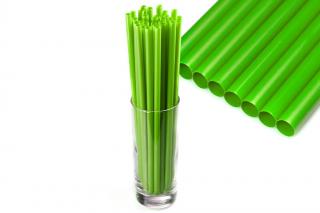 Znovupoužitelná plastová brčka Jumbo (150 ks) Zelená