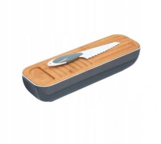Elitehoff EH-6004 Chlebník 40x12,5 cm s nožem šedý