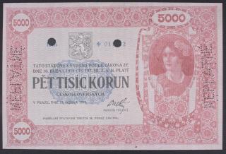 5000 Kč 1919 - novotisk