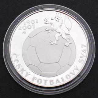 Stříbrná pamětní mince 200 Kč Český fotbalový svaz 2001 PROOF