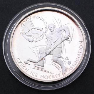 Stříbrná pamětní mince 200 Kč Český svaz ledního hokeje, Česká republika mistr světa Eishockey WM 96