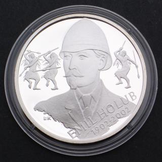 Stříbrná pamětní mince 200 Kč Emil Holub 1902-2002 PROOF