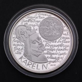 Stříbrná pamětní mince 200 Kč Karel IV. 1348-1998 PROOF