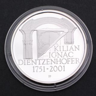 Stříbrná pamětní mince 200 Kč Kilián Ignác Dientzenhofer 1751-2001 PROOF