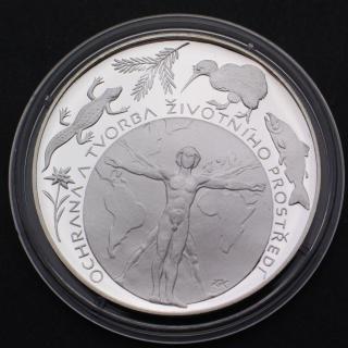Stříbrná pamětní mince 200 Kč Ochrana a tvorba životního prostředí 1994 PROOF