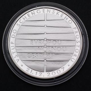Stříbrná pamětní mince 200 Kč Vstup do schengenského prostoru 21.12.2007 PROOF