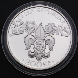 Stříbrná pamětní mince 200 Kč Založení Junáka A.B. Svojsik 1912-2012 PROOF