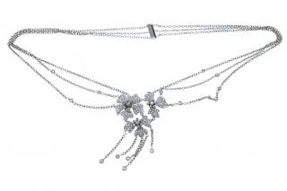 Stříbrný náhrdelník s květinami 41 cm