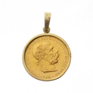 Zlatá mince přívěsek 20 koruna František Josef 1894