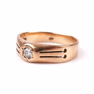 Zlatý prstýnek s diamantem RU