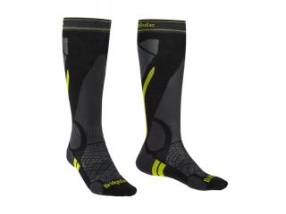 Pánské ponožky Bridgedale Ski Lightweight Merino black/lime Velikost: S