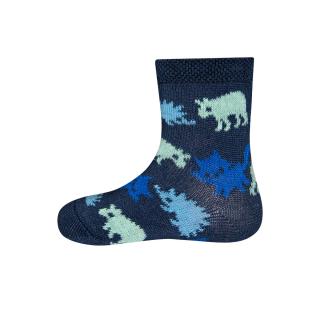 Ewers Dětské ponožky Dinosauři - modré - 205131 - vel. 17/18 (vel. 17/18)