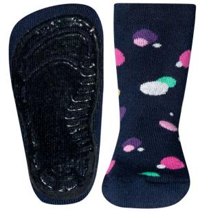 Ewers Dívčí ponožky s protiskluzem 221143 Puntíky modré-vel. 25 - 26 (vel. 25-26)