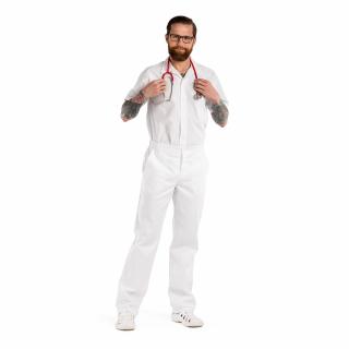 Kalhoty lékařské P5-3 bílé Barva: Bílá, Obvod pasu: 42 | 68-72 cm | na zakázku