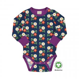 Body pro miminko s dlouhým rukávem Flowers MAXOMORRA 74/80