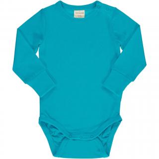 Body pro miminko s dlouhým rukávem Solid Turquoise MAXOMORRA 50/56