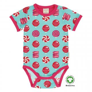 Body pro miminko s krátkým rukávem Party Lollipop MAXOMORRA 50/56