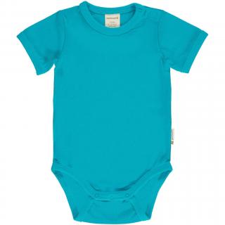 Body pro miminko s krátkým rukávem Solid Turquoise MAXOMORRA 50/56