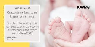 Dárkový voucher k narození miminka 1500 Kč