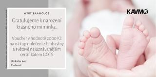 Dárkový voucher k narození miminka 2000 Kč