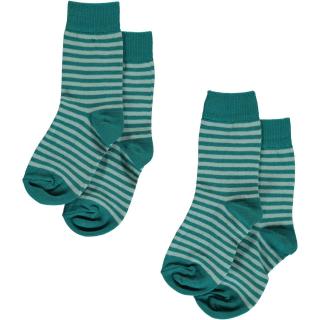 Dětské ponožky modré pruhované Stripes Blue (2 páry) MAXOMORRA 16/18