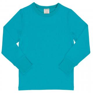 Dětské tričko s dlouhým rukávem Solid Turquoise MAXOMORRA 122/128
