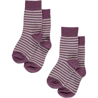 Dívčí ponožky fialové pruhované Stripes Purple (2 páry) MAXOMORRA 16/18