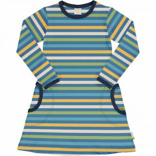 Dívčí šaty s dlouhým rukávem Stripe - Ocean MAXOMORRA 110/116