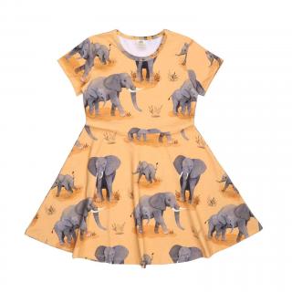 Dívčí šaty s krátkým rukávem a kolovou sukní Elephant Family WALKIDDY 104