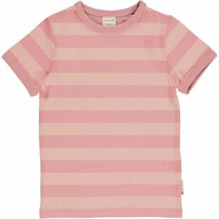 Dívčí tričko s krátkým rukávem Stripe Dusty Rose MAXOMORRA 122/128