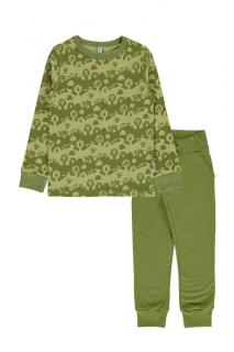 Sada tričko s dlouhým rukávem Garden Landscape a tepláky Apple Green MAXOMORRA 74/80